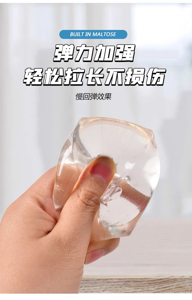 Transparent Ice Cubes Soft TPR Slow Rebound Sequins Maltose Ball Pinch Toy Stress Relief Elastic Squeezing Ball Decompression