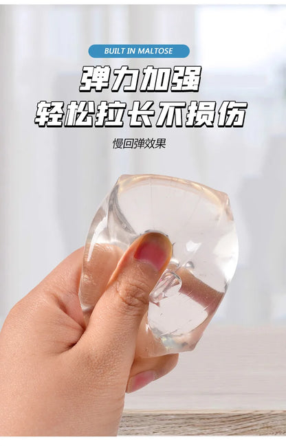 Transparent Ice Cubes Soft TPR Slow Rebound Sequins Maltose Ball Pinch Toy Stress Relief Elastic Squeezing Ball Decompression
