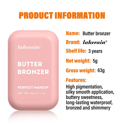 Single Color Butter Blush Matte Natural Cheek Tint Waterproof Face Contouring Cosmetics Blush Powder Face Soft Female Makeup
