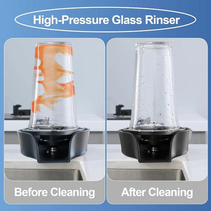 Faucet Glass Rinser High Pressure Automatic Rotating Spout Pull Out Spray Head Bottle Washer Glass Cup Cleaner Sink Attachment