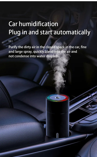 LED Light Aromatherapy Machine Humidifier Diffuser for Car Small Air Humidification Home and Bedroom Big Spray 260ml