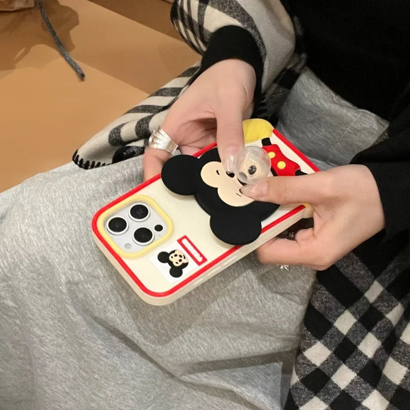 Baby pacifier Mickey Mouse Phone Case for iPhone 13 14 15 16 Pro Max 12promax DISNEY blow bubbles Soft silicone Cover Capa