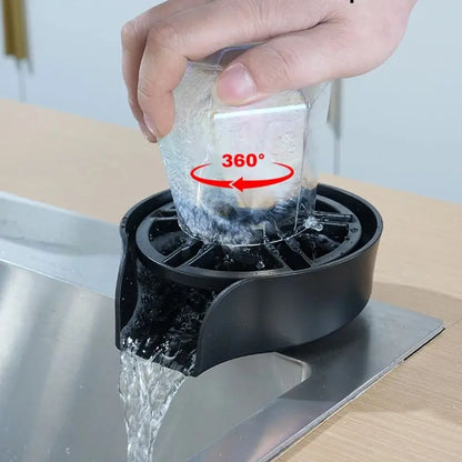 Faucet Glass Rinser High Pressure Automatic Rotating Spout Pull Out Spray Head Bottle Washer Glass Cup Cleaner Sink Attachment
