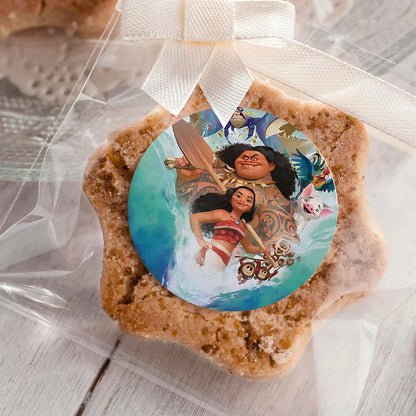 Disney Moana Round Stickers Water Bottles Stickers Label for Luggage Laptop Trendy Sticker Kids Birthday Party Supply Gift Decor