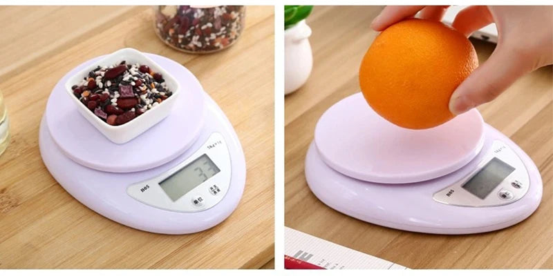 5kg Digital Kitchen Scale - Portable LED Food Weight Scale with 1g Precision for Baking & Cooking