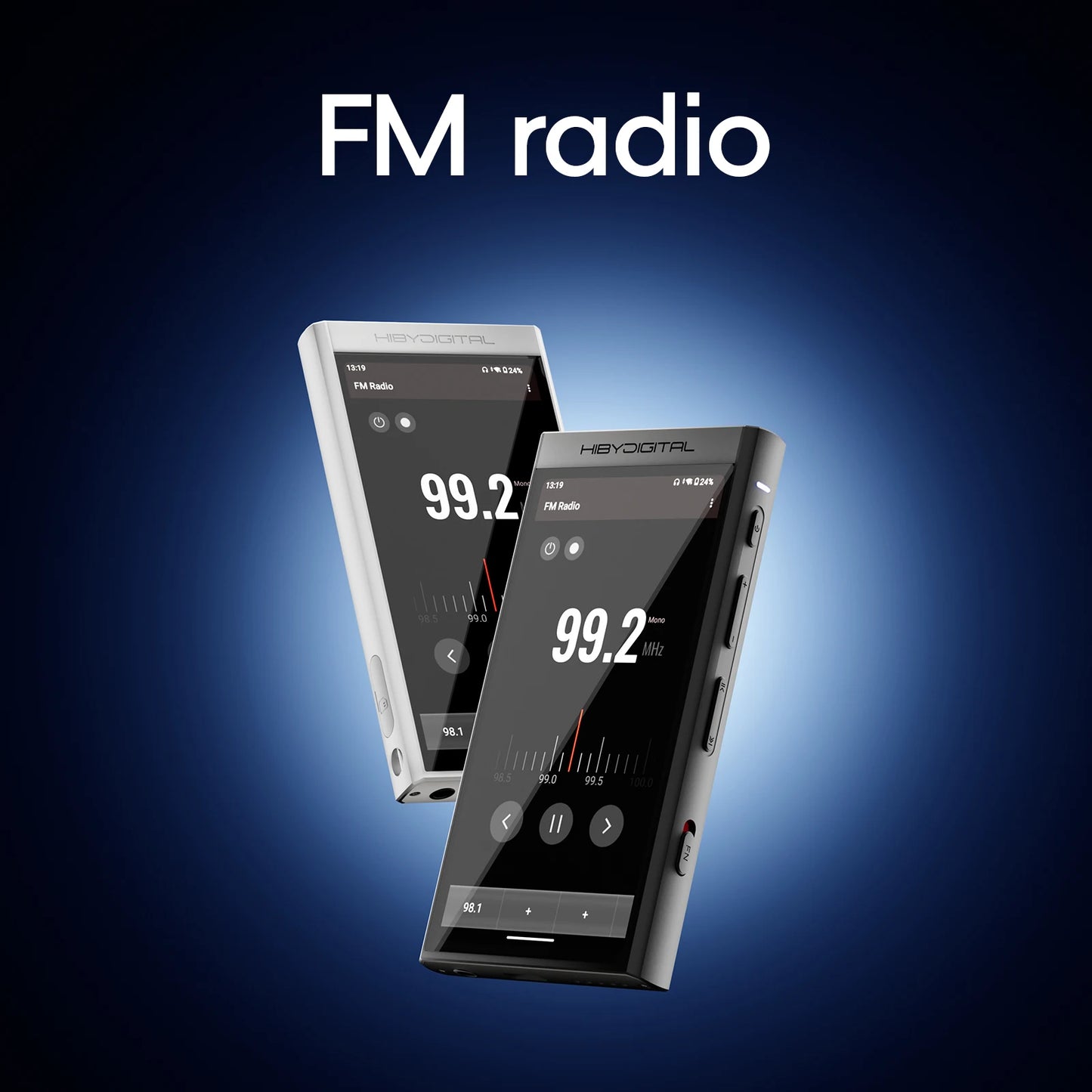 HiBy Digital M300 Android 13 Music Player MP3 HiFi Audio Bluetooth WiFi DSD256 FM Radio Dual Mic Built-in Speaker IPS 29hr 128GB