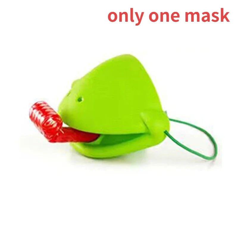 Frog Tongue-Sticking TikTok Same Funny Toy Lizards Mask Two-player Card Game Desktop Interactive Toys Parent-child Party Games