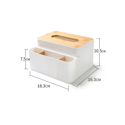 Multi-Function Storage Box Organizer - Remote Control Holder & Tissue Dispenser for Home & Office