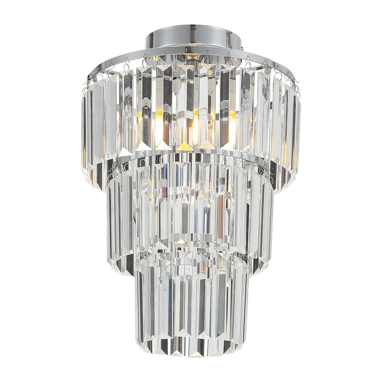 KOMORE Crystal Mount Ceiling Light 23cm /25cm / 30cm Dia for Living Room, Bedroom, Kitchen