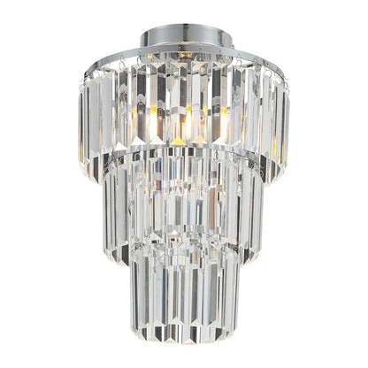 KOMORE Crystal Mount Ceiling Light 23cm /25cm / 30cm Dia for Living Room, Bedroom, Kitchen