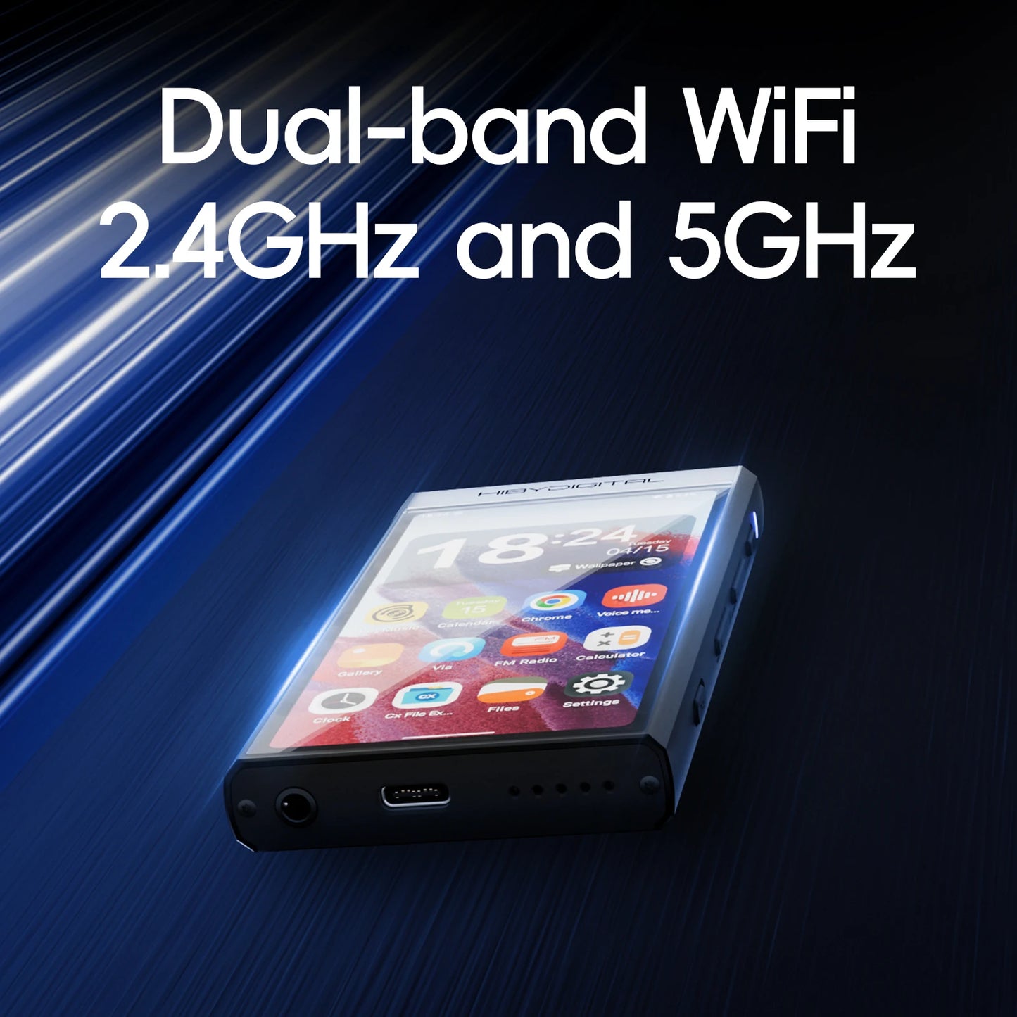 HiBy Digital M300 Android 13 Music Player MP3 HiFi Audio Bluetooth WiFi DSD256 FM Radio Dual Mic Built-in Speaker IPS 29hr 128GB