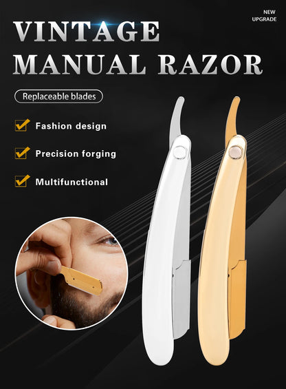 Professional Barber Razor Folding Shaving Knife Manual Beard Beard Cut Razors Holder For (No Shaving Blade) Salon Removal Tools