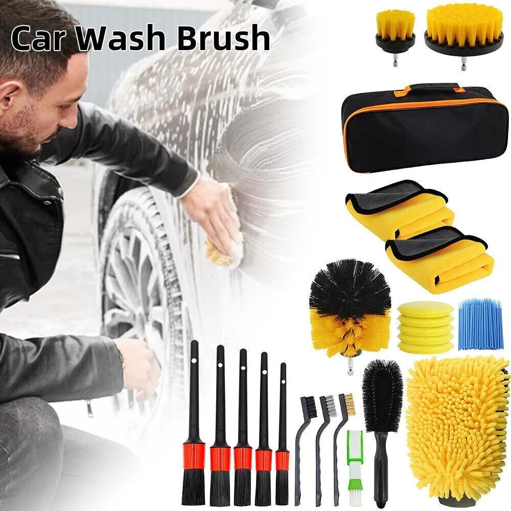 122Pcs Car Detailing Set Soft Brush Interior Wheel Valet Pro Clean Kit Hot