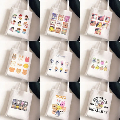 Stray Kids Skzoo Peripheral printed canvas Bag Student Casual women's hand bag shoulder bag