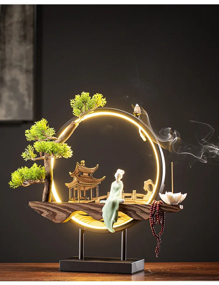 Hot Sell Backflow Incense Burner Home Decor Light Circle for Zen Yoga Meditation home fragrance Aromatherapy Festival Gift