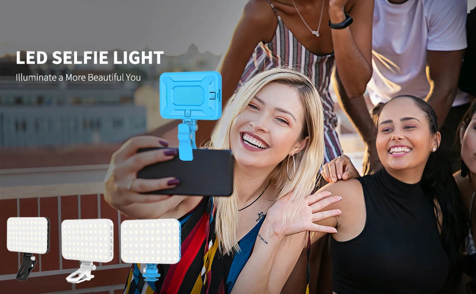 LED Selfie Light,60 LED Beads 2500mAh Rechargeable CRI 97+, 7 Light Modes,Portable Clip on Light for Phone Tablet Laptop TikTok