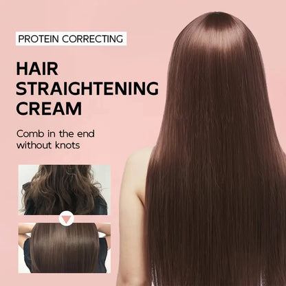 Protein Correcting Hair Cream. Straightening Smoothing Formula. Comb Without Knots. Repairs Conditions Strands.