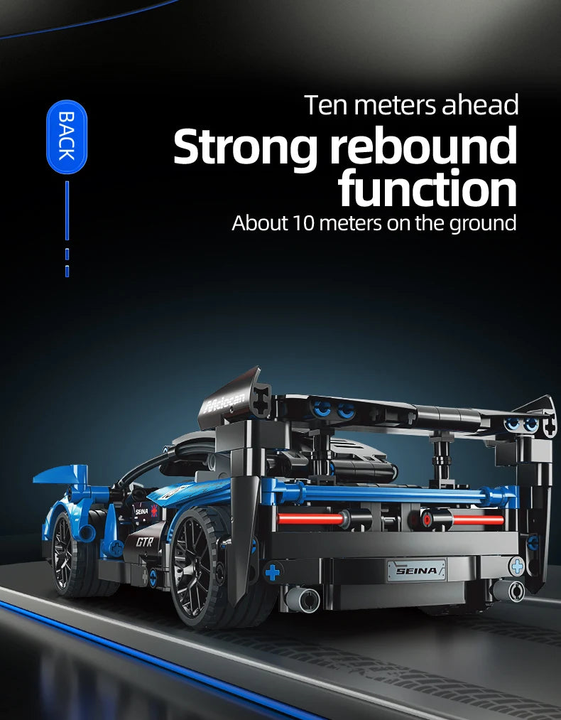 ToylinX 1/18 523 PCS Technical Mechanical Supercar Racing Racing Building Block Assembled Toy Car for Kids Boy Christmas Gifts