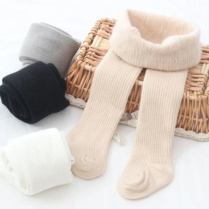 Girls Winter Tights - Thick Warm Cotton Pantyhose for Toddlers & Kids 0-6 Years