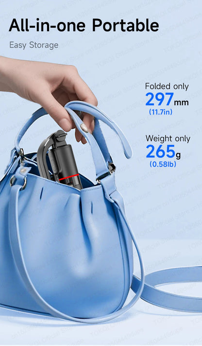 F15 Selfie Stick Tripod Extendable Pole with Wireless Bluetooth Remote Phone Holder for Smartphone Shooting Vlog Video Recording