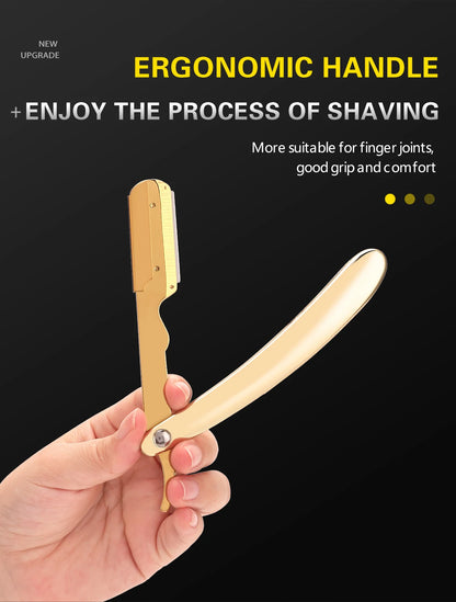 Professional Barber Razor Folding Shaving Knife Manual Beard Beard Cut Razors Holder For (No Shaving Blade) Salon Removal Tools