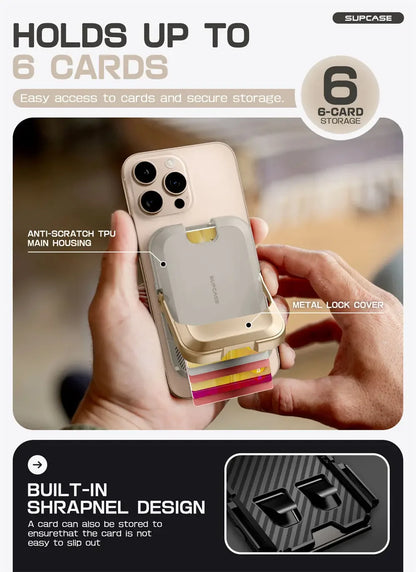 SUPCASE Magnetic Wallet Phone Stand Card Holder for iPhone 16/15/14/13 Series Strong Magnetic Lock Wallet with Stand
