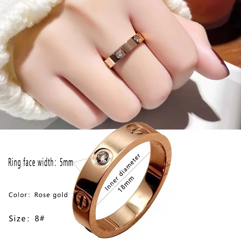 Classic Design Stainless Steel Rose Gold Color Smooth Metal Bracelet for Women's Non Fading Jewelry Trendy Explosive Accessories