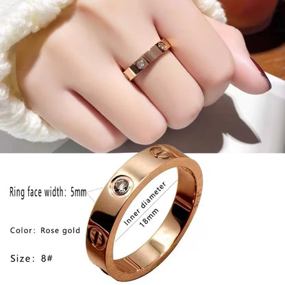Classic Design Stainless Steel Rose Gold Color Smooth Metal Bracelet for Women's Non Fading Jewelry Trendy Explosive Accessories
