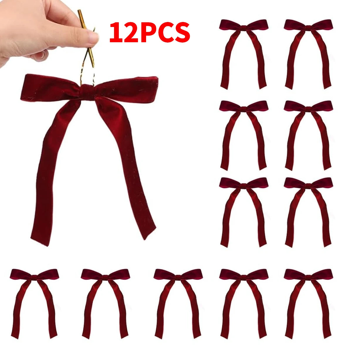 18*13CMChristmas Ribbon Bows Set Christmas Tree Decorations Gift Wrapping Bows