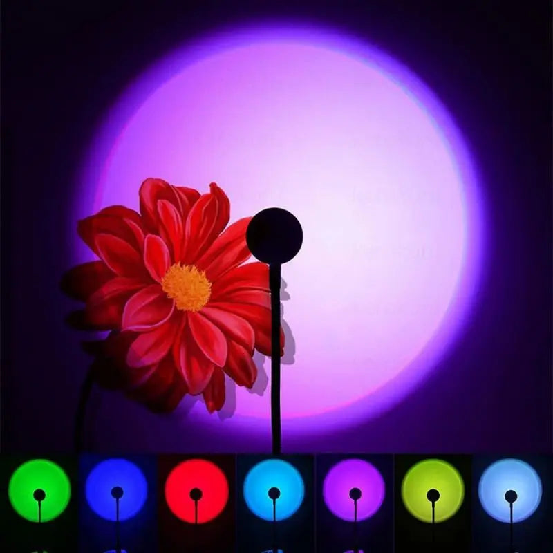 Keroro USB Sunset Light Lamp Self Photography Light LED Rainbow Neon Night Light Projector Photography Wall Atmosphere Light