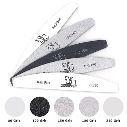 5/25Pcs/Lot Nail File Mix Color 80/100/150/180/240 Grit Professional Sandpaper Cuticle Remover Buffer Files Manicure Tool Set
