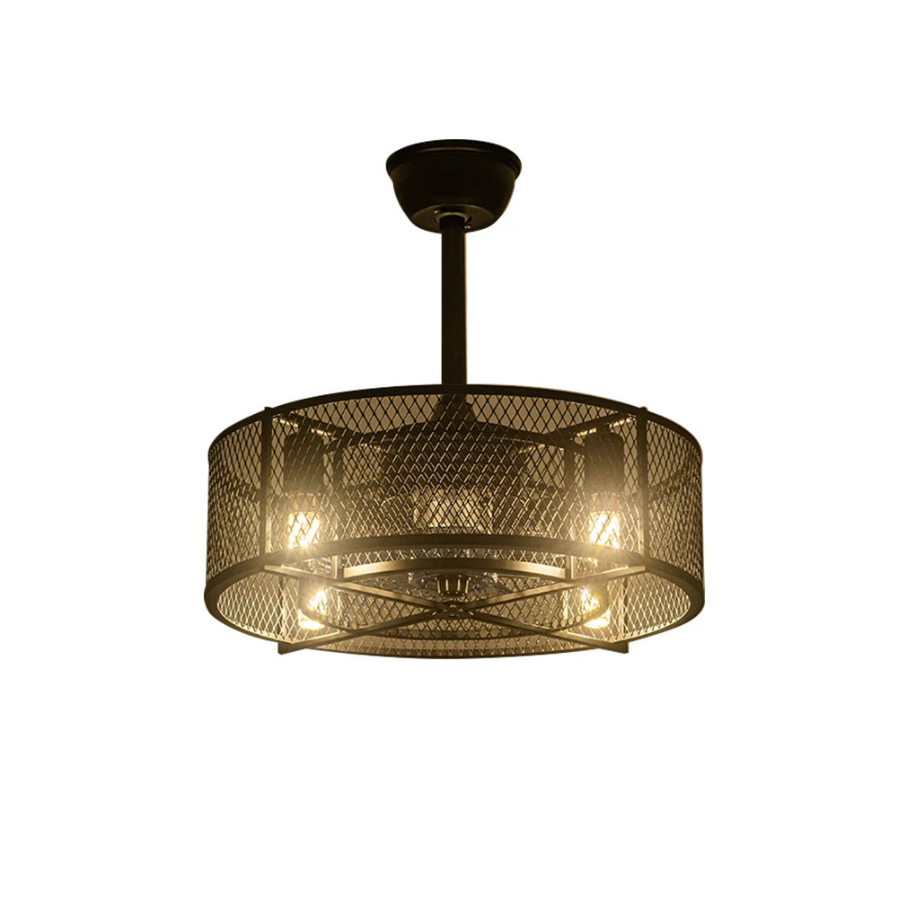 KOMORE Modern Style Indoor Round Ceiling Fan with Light and Remote, 3 Colour Temperature for Office, Living Room, Bedroom