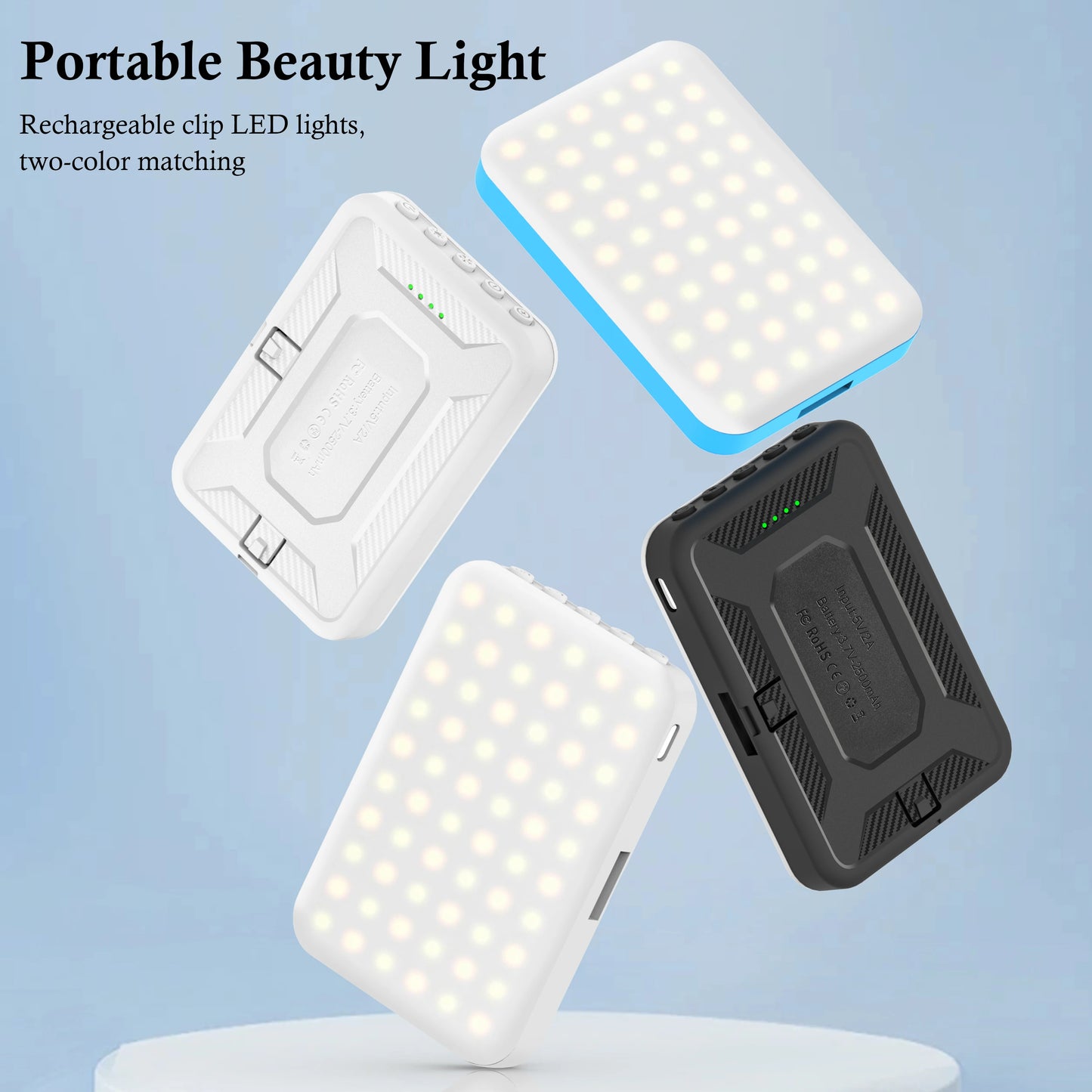 New Selfie Light, 60 LED Phone Light Fill Light 7 Modes Output Video Lamp Kit Dimmable 2500K-6500K Bi-Color Panel Light CRI 97+