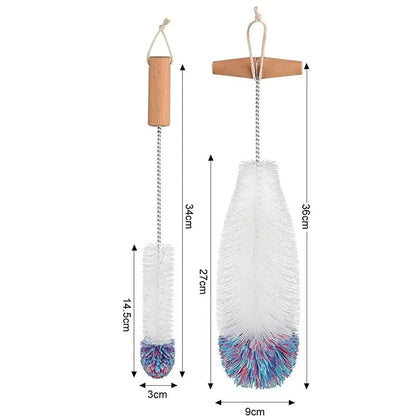 Soda Stream Bottle Brush With Beechwood Handle Glassware Jars Cleaner Kitchen Cleaning Tool Drink Wineglass Cup Cleaning Brush