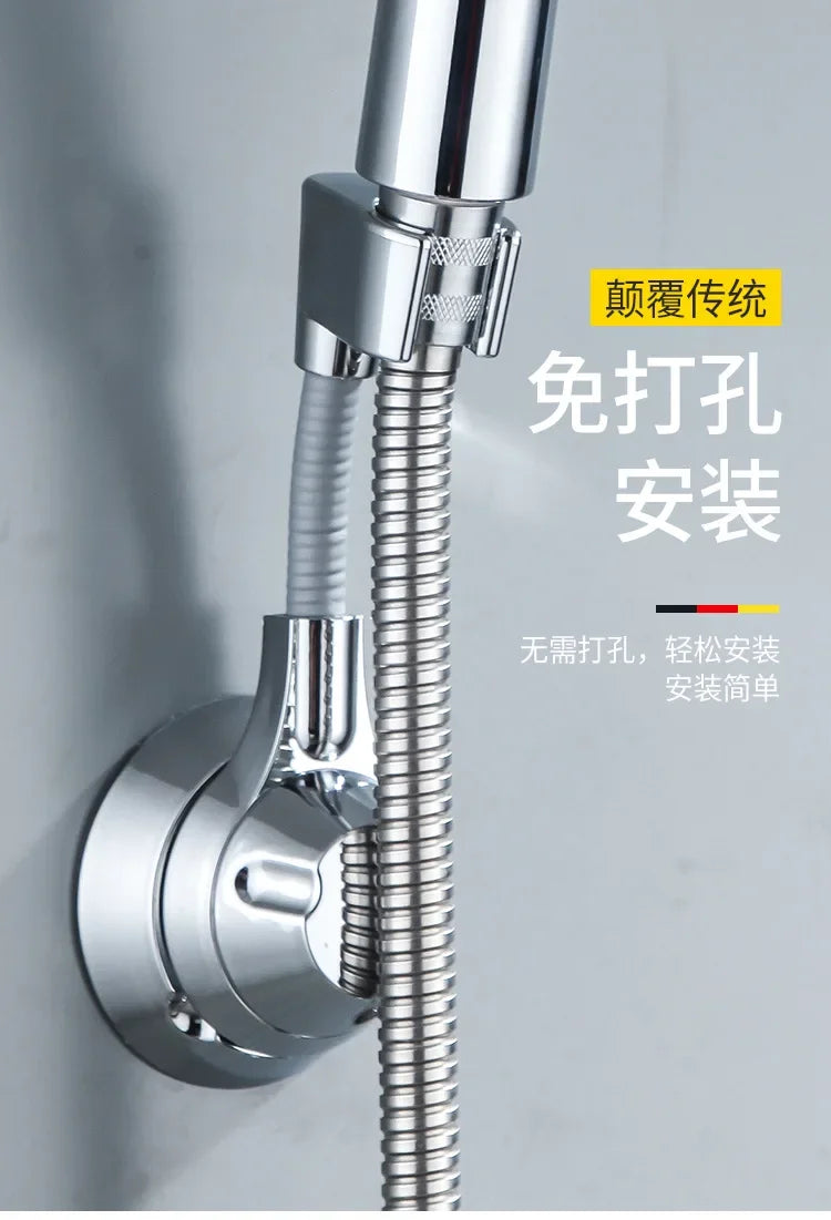 Suction Cup Shower Holder Adjustable Shower Head Holder Nozzle Handheld Holder Punch-Free Multi Angle Rotation Shower Bracket
