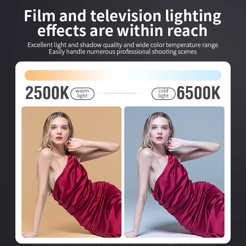 ZU80/ZU60 Photo Studio Light COB Bi-Color 2500-8500K CRI≥95 TLCI≥97 With Diffuser LED Video Lights Fill Lighting
