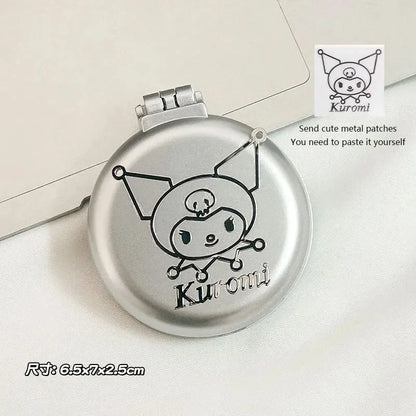 1 piece of Hello Kitty Sanrio Folding Hair Comb, Hair Style and Mirror Cinnamoroll Anime Portable Travel Comb Tool