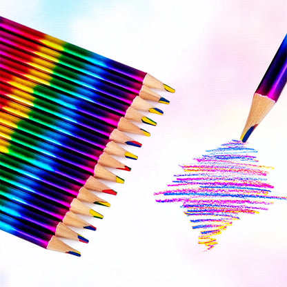 12-48 Pcs Rainbow Four-color Painting Brush for Children's Birthday Party Kindergarten Home Carnival Christmas Party Gift Reward