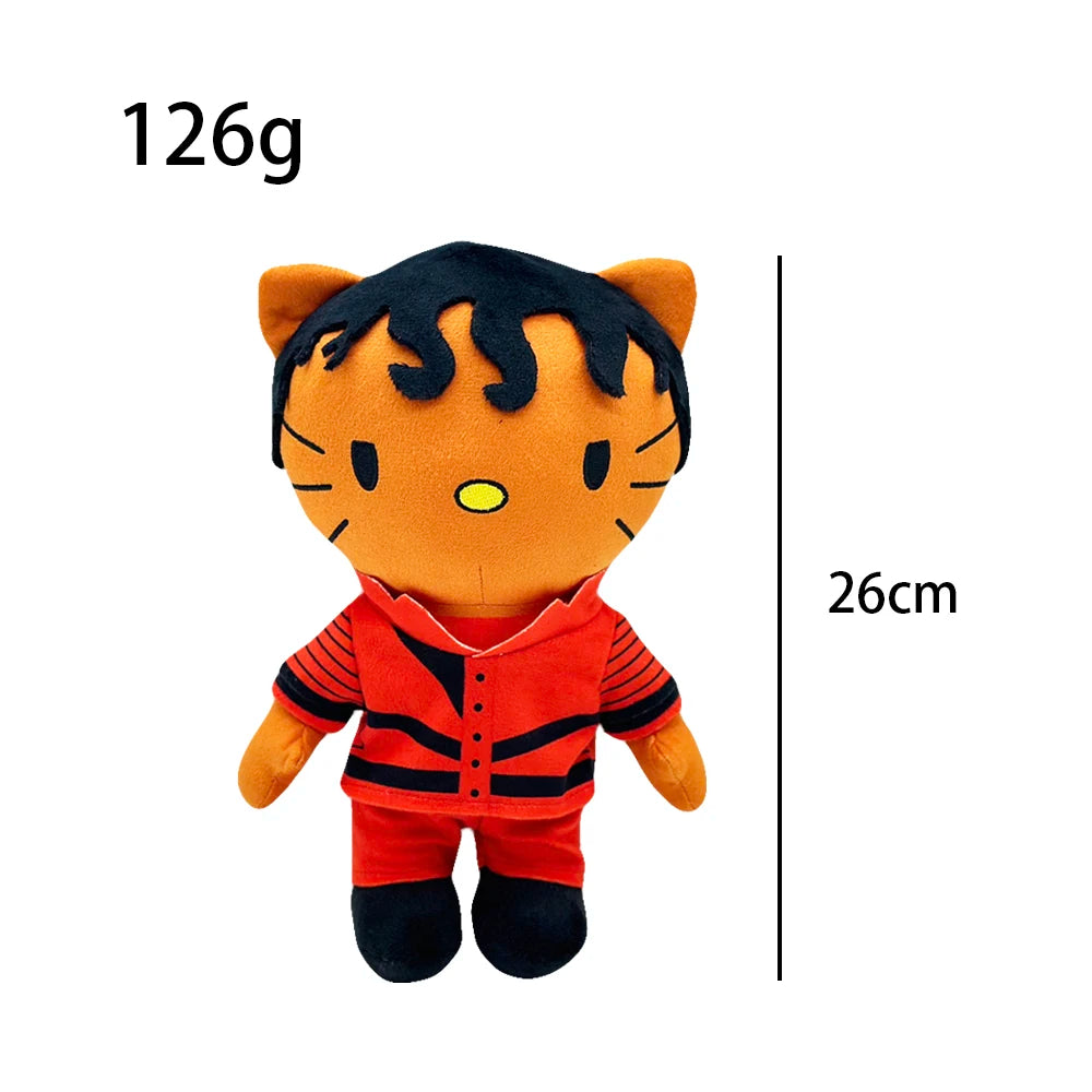 New Hello Kitty Ken Carson Rapper Trippie Taylors Plush Toy Doll with Clothes Stuffed Soft Plush Toys Fans Collect Gifts