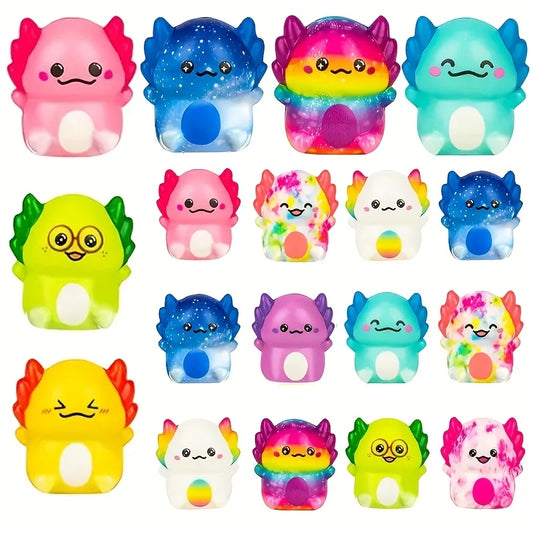 12/24PCS Kids Adult Mini Kawaii Newt Cute Stress Relief Squeeze Toys Random Slow Rising Toy Carnival Goodie Party Send Gift