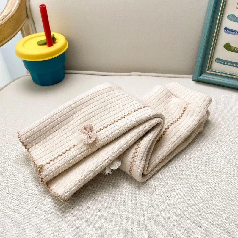 Girls with fleece leggings small children fall and winter thickened one body fleece outside wearing pants baby warm pantyhose