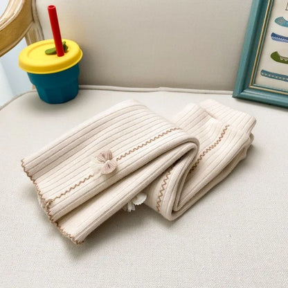 Girls with fleece leggings small children fall and winter thickened one body fleece outside wearing pants baby warm pantyhose