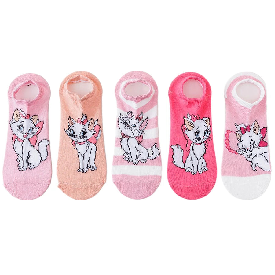 10Pairs miniso disney Cartoon Anime Socks Men Women Hip Hop Street Fashion Novelty Funny Casual short boat Socks Cute