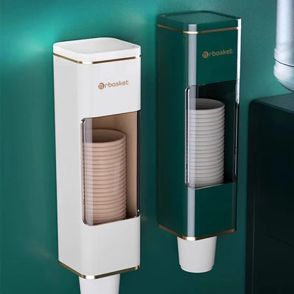 Disposable Cup Holder Cup Extractor Wall Mounted Non Perforated Dust-Proof Moisture-Proof Storage Rack