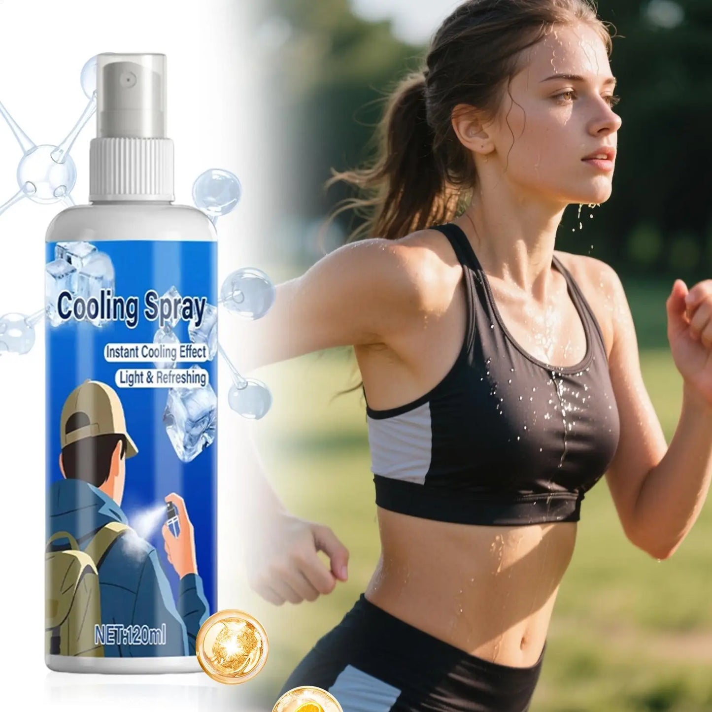 Cool Spray For Summer Household Instant Cooling Spray Natural Plant Extracts Cooling Artifact For Camping Outings Traveling