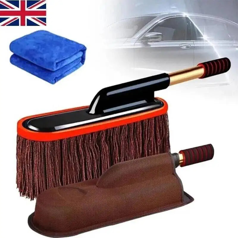 Telescopic Car Duster Wax Brush Mop Cleaning Cloth Scratch Free Dusting Waxing