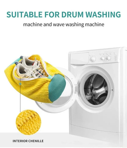 2/1PCS Shoe Washing Bag Washing Machine Laundry Bags with Zipper Closure Shoes Cleaning Bags Shoes Laundry Fluffy Fibers Sneaker