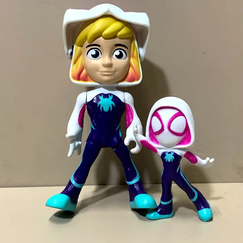 Set Marvel Spiedy & His Amazing Friends Hero Rhino Goblin Ghost Spider Doc Ock Trace- E Model Animated Action Figures Toys Gift