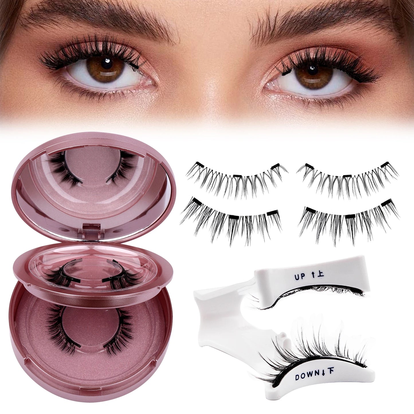 Magnetische Wimpern mit Applikator – Natürliche künstliche Wimpern, kein Kleber erforderlich