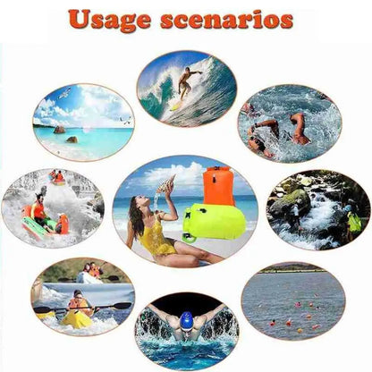 Inflatable Open Swimming Buoy Tow Lightweight Swimming Air Bag Storage With Waist Belt Water Sport Swimming Storage Float Tools